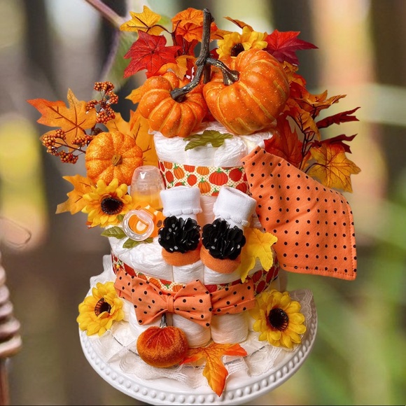 Harvest Diaper Cake Pumpkin Diaper Cake